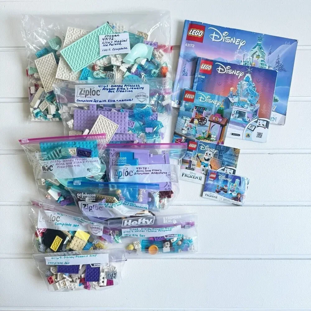 Lego Frozen & Frozen II Lot - 8 Sets With Minifigures & Manuals Olaf Anna Elsa